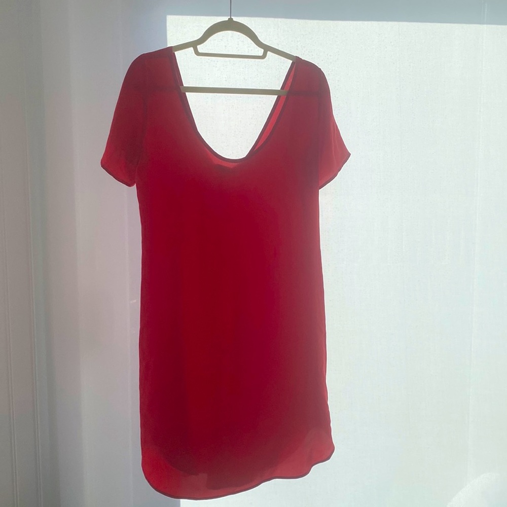 Tucker red silk dress size M